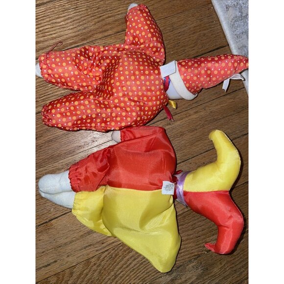 Vintage Lot Of 2 Court Jester Ornamental Hard Face with Ornate Fabric Headress - Picture 4 of 4